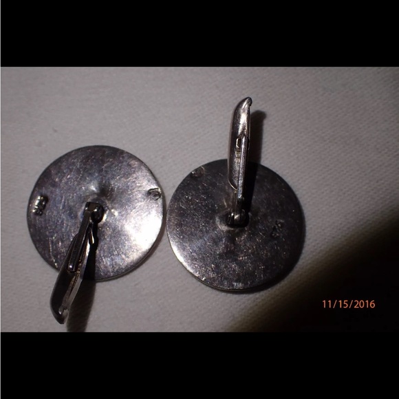 Vintage Antique Sterling Silver 925 
Mexico Aztec Mayan Calendar 
Cufflinks Mens - Picture 8 of 10